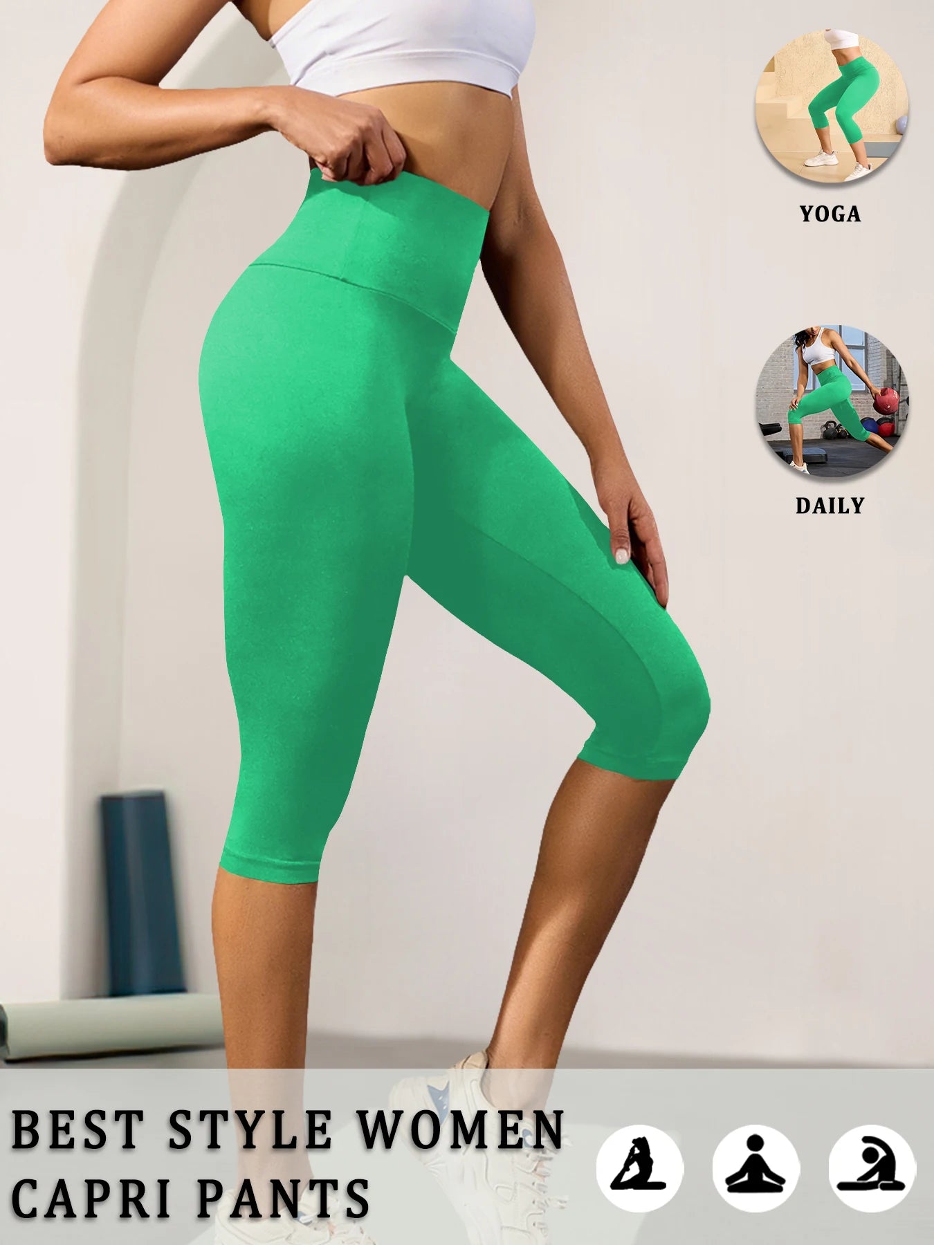 High-Waist Tummy Control Capri Leggings