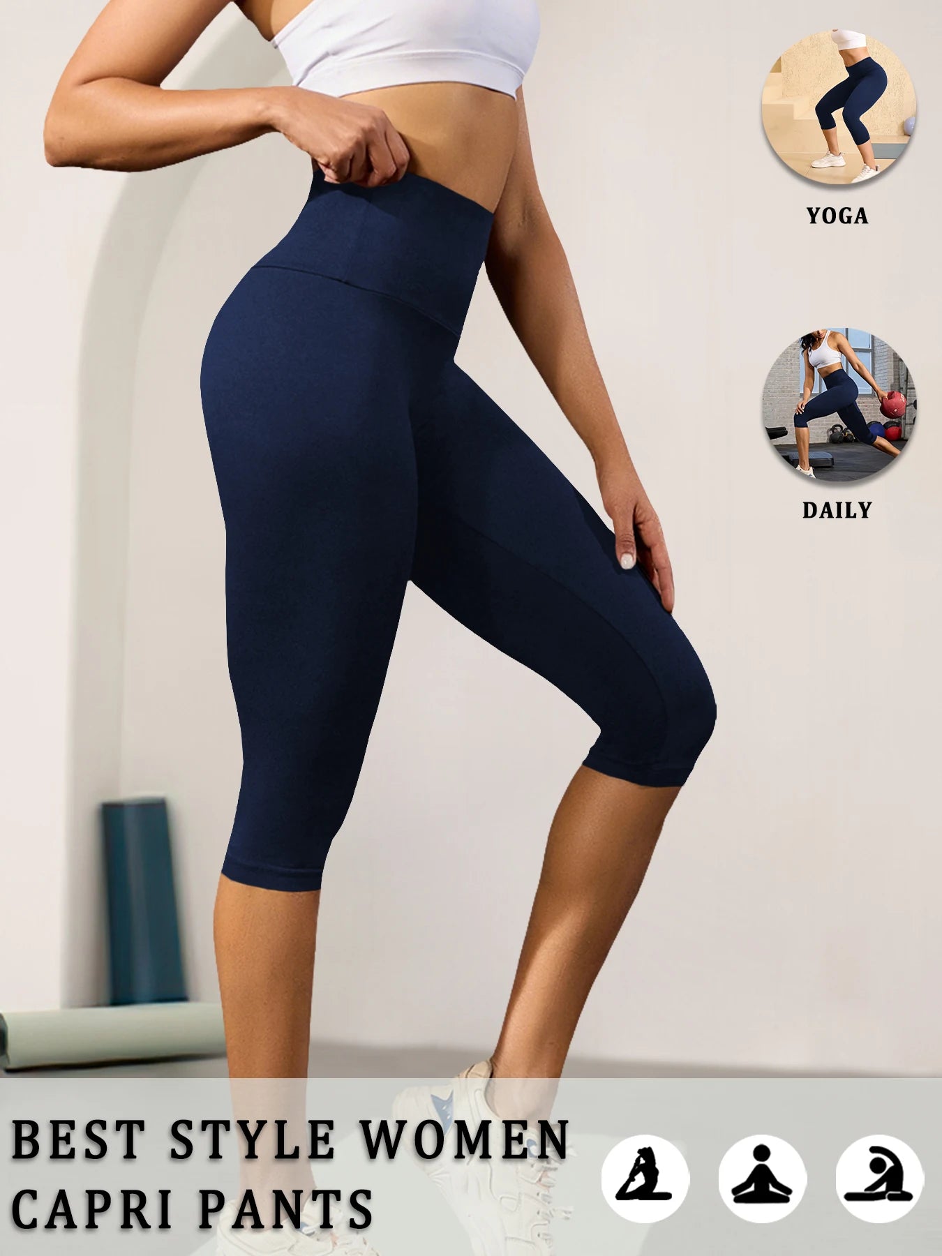 High-Waist Tummy Control Capri Leggings