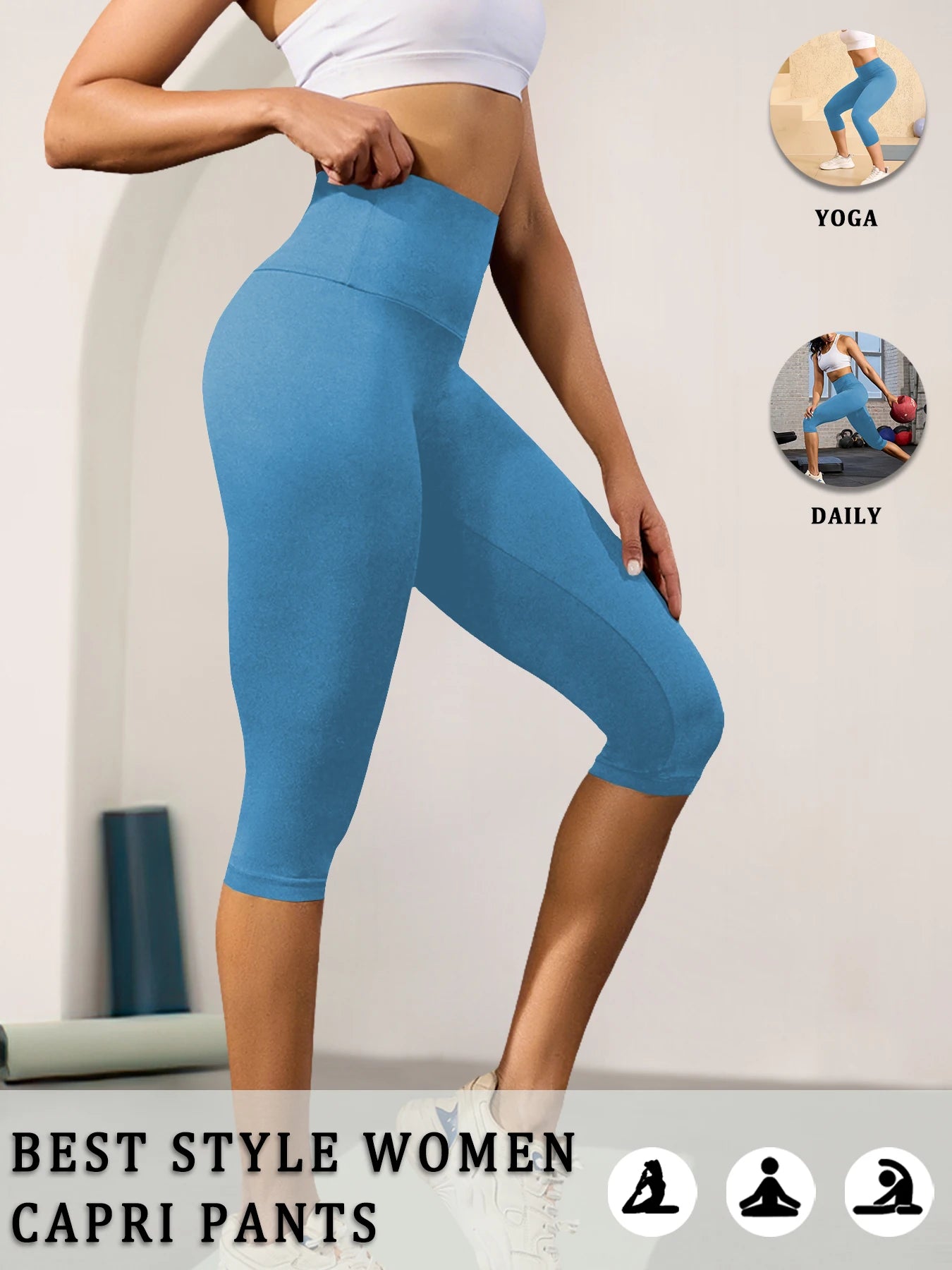 High-Waist Tummy Control Capri Leggings